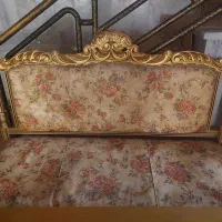 مبلمان  ۹ نفره نیمه استیل  جلو مبلی و میز عسلی