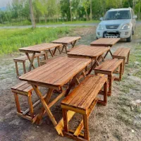 نیمکتی میز و صندلی ثابت کافی شاپ باغی T003