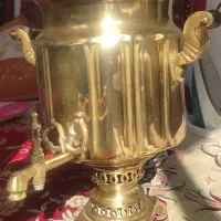 سماور زغالی برنجی قدیمی سنگین وزن