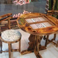 تخته نرد میز وصندلی روسی روستیک سنتی