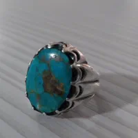 انگشتر نقره با نگین فیروزه نیشابور|جواهرات|سبزوار, ابوریحان|دیوار