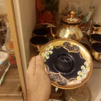 سرویس چای کبالت  اگرمن طلاکوب چک آنتیک قدیمی|ظروف سرو و پذیرایی|تهران, استخر|دیوار