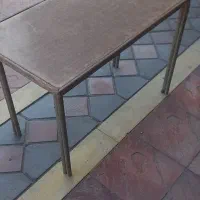 میز صفحه چوبی پایه فلزی مستطیل|میز و صندلی غذاخوری|آمل, |دیوار