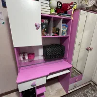 سرویس اتاق دخترونه کمد آینه‌دار+کتابخونه+دراور