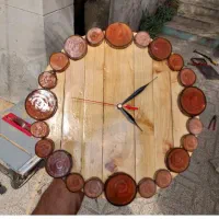 ساعت دیواری دست ساز چوبی