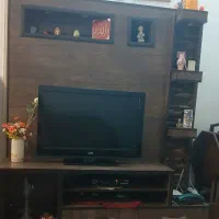 میز تلویزیون طرح چوب با نورپردازی
