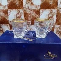 لیوان شیشه ای لب طلایی مدل آویسا