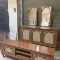 آینه کنسول و میزتیوی گنبدی حصیرخور|بوفه، ویترین، کنسول|بهارستان, |دیوار