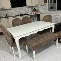 میزوصندلی ۶ نفره همرا با مبلمان ۷ نفره