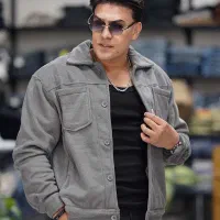 کت فوتر ضخیم مردانه طوسی کد 824