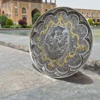 سینی قلمزنی بیضی برنجی