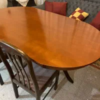 میزنهارخوری ۸ نفره چوب گردو، پایه متحرک، ۴صندلی|میز و صندلی غذاخوری|مشهد, شهید فرامرز عباسی|دیوار