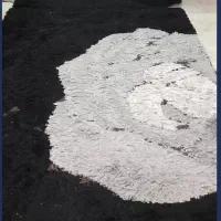 فرش شگی پرز بلند طرح گل رز