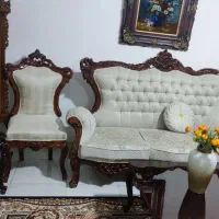 مبل سلطنتی 9نفره چوب راش کاملا نو