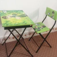 میز و صندلی تاشو کودک طرح بن تن (ست کامل و سالم)