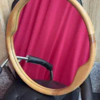 شلف سه تیکه و آینه چوبی گرد