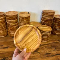 پیاله و پیشدستی چوبی