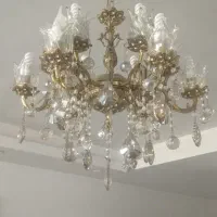 لوستر برنز اصل 6شاخه 12شعله|لوستر و چراغ آویز|فردیس, شهرک ارم|دیوار