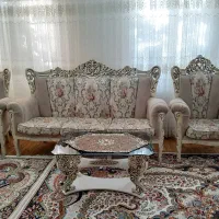 مبل سلطنتی نه نفره رنگ صدفی بفروش میرسد|مبلمان خانگی و میز عسلی|اقبالیه, |دیوار