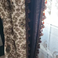 والان پرده پذیرایی مخمل ترک طلاکوب کریستالی