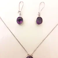 نیم ست شیک با سنگ آماتیست کار دست طرح ورساچه