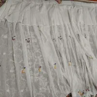 پرده حریر کتان پلیسه