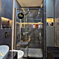 کابین دوش فریم لس ریلی با رنگ یراق مشکی|لوازم حمام|تهران, اوقاف|دیوار