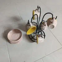 فنجان و نعلبکی قهوه خوری همراه استند