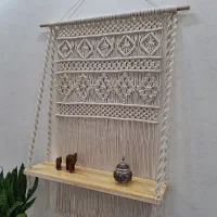 دیوارکوب شلف دار مکرومه|صنایع دستی و سایر لوازم تزئینی|بوکان, |دیوار