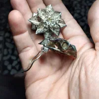 یک جفت گل سینه عطیقه قاجاری|کلکسیون اشیاء عتیقه|رشت, کاکتوس|دیوار