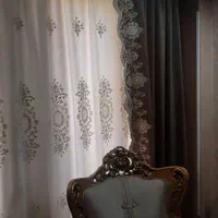 پرده پذیرایی با پشت پرده و کتیبه|پرده، رانر، رومیزی|تهران, دریان‌نو|دیوار