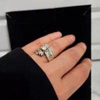 انگشتر نقره طرح جواهر