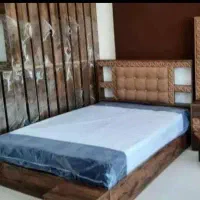 تخت خواب دونفره نقد و اقساط چوبی فلزی|تخت و سرویس خواب|یزد, |دیوار