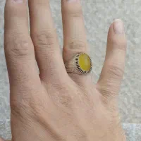 انگشتر نقره سنگ عقیق شرف شمس
