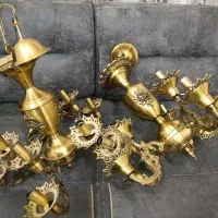 دو عدد لوستر برنجی