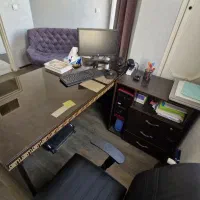 میز اداری با ال و ۳کشو و جای کیس