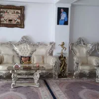 مبل ۹ نفره چوبی ب همراه بوفه و اینه کنسول|مبلمان خانگی و میز عسلی|تبریز, |دیوار