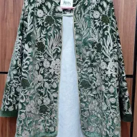 مانتو مجلسی مخمل خامه دوزی نگین دار