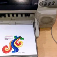 پرینتر A3 زن اچ پی کاملا سالم کارتریج ها نو