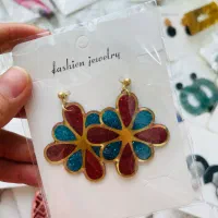 گوشواره ساخته شده با رزین -عمده-تک