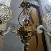 لوستر سه شاخه طلایی|لوستر و چراغ آویز|لنجان, |دیوار