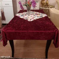 فقط میز ناهار خوری کاملا چوبی با شیشه ۱۰ میلی