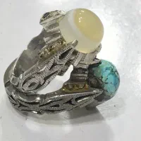 انگشتر فیروزه و عقیق سه پوست|جواهرات|کرج, حصارک بالا|دیوار