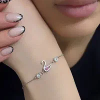 دستبند نقره قفل محکم بدون تغییر رنگ ضد حساسیت۹۹۰(۱