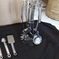 سرویس کفگیر ملاقه استیل اصل و پنج تا ابزار