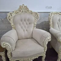 مبلمان سلطنتی استیل ۷ نفره در حد نو|مبلمان خانگی و میز عسلی|قم, زنبیل آباد|دیوار