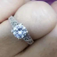 انگشتر نقره  تک نگین