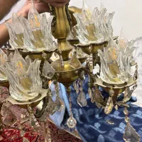 دو عدد لوستر برنز ۱۲ شاخه به همراه دو عدد دیوارکوب|لوستر و چراغ آویز|تهران, بهجت‌آباد|دیوار