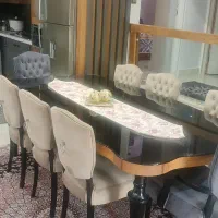 مبلمان ۷ نفره با میز ناهارخوری ۸ نفره و میز جلوش|مبلمان خانگی و میز عسلی|تهران, جردن|دیوار