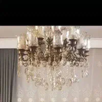 یک جفت لوستر برنجی ۸ شاخه ۱۶ شعله